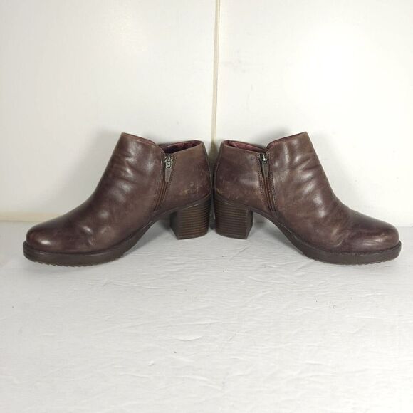 DANSKO Women's Amelia US 7-7,5 EU 38 Brown Leather Zip Block Heel Ankle Boots - Picture 5 of 14